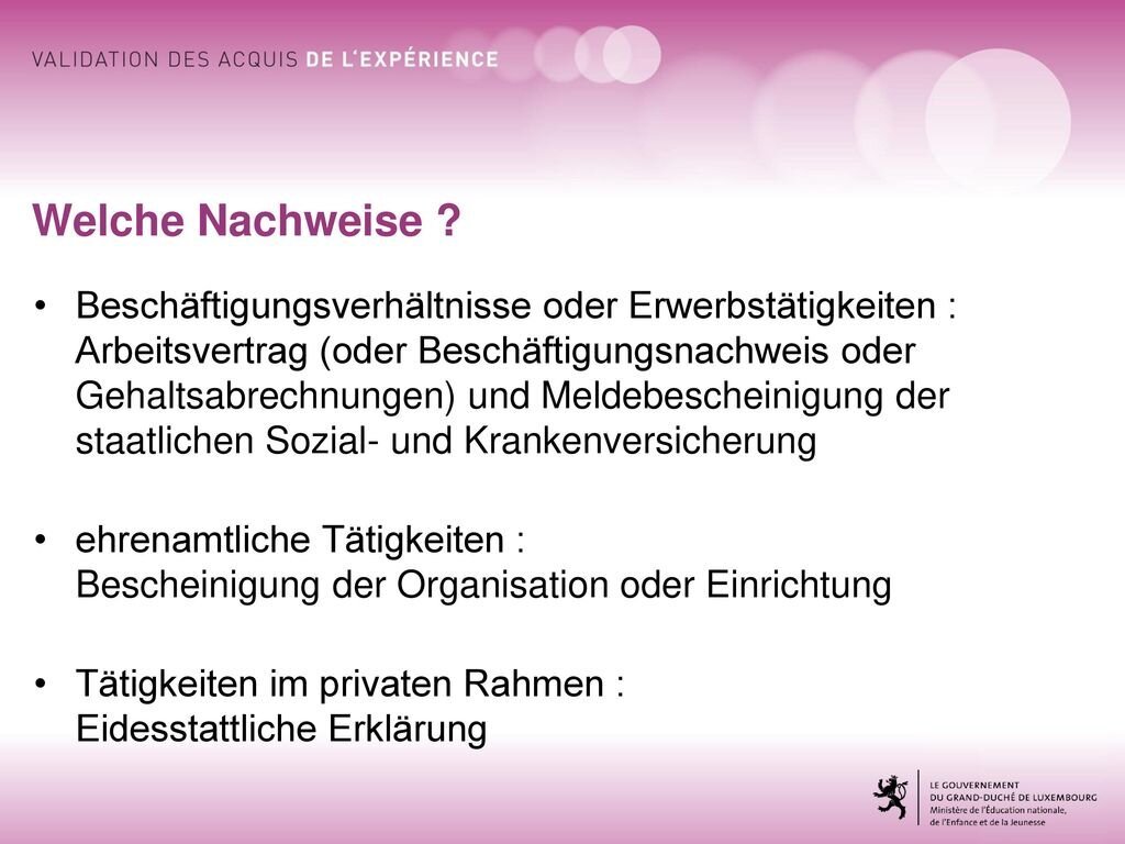 Bewahren Sie alle Nachweise auf