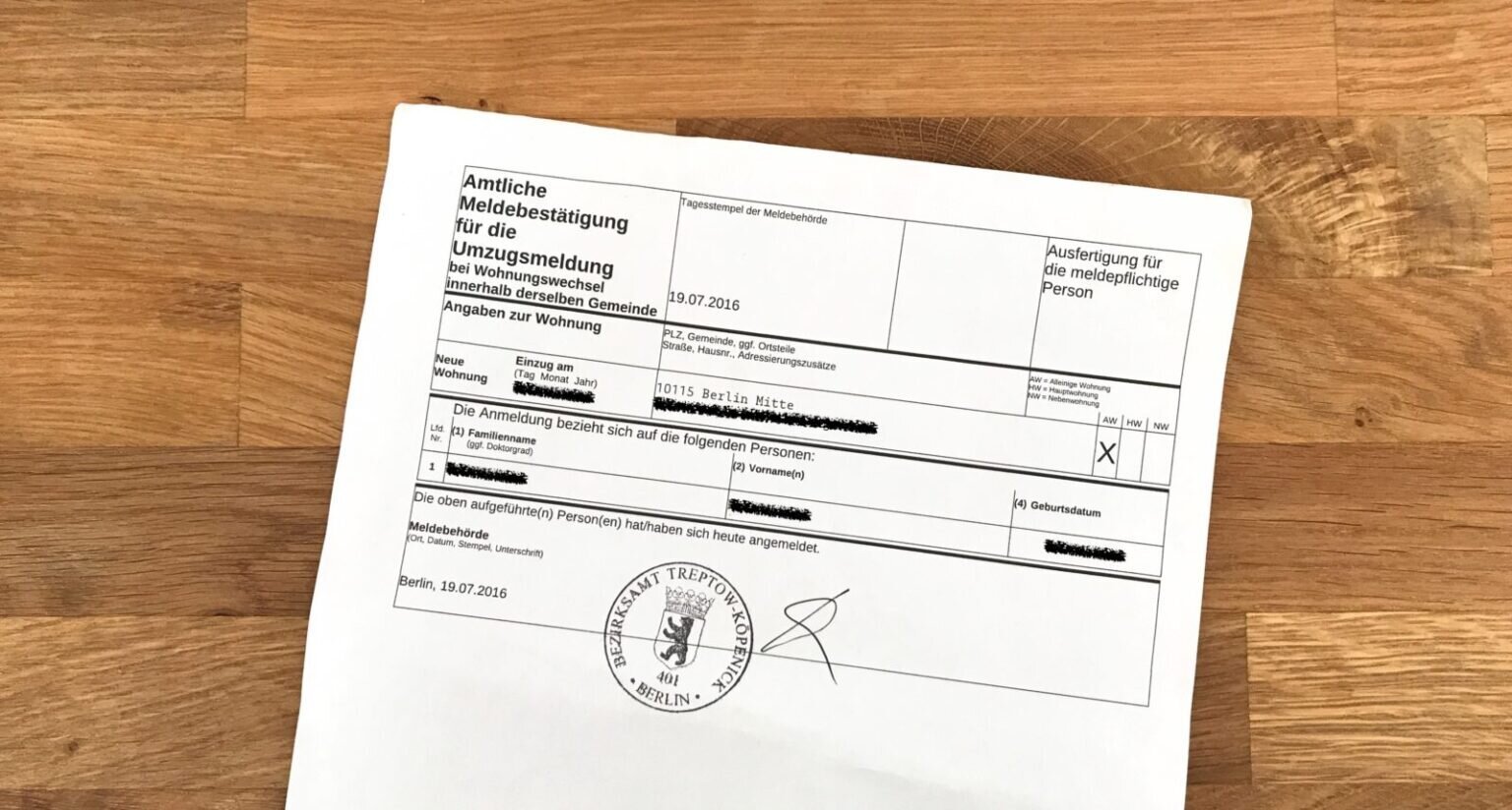 Die benötigten Unterlagen für die Anmeldung