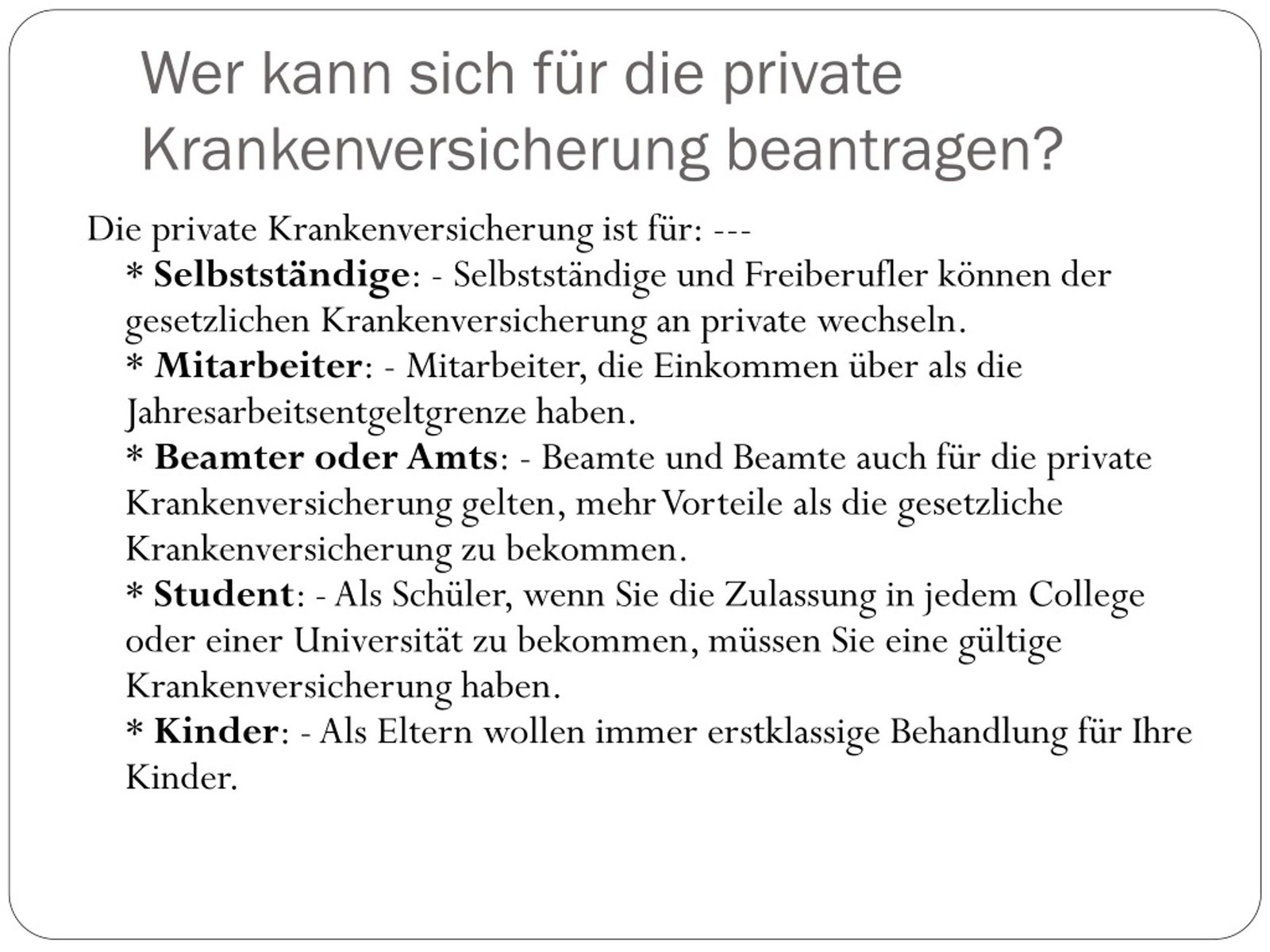 Die wichtigsten Kriterien für den Vergleich privater Krankenversicherer