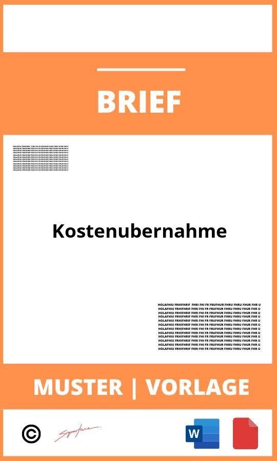 Kostenübernahme und Abrechnung