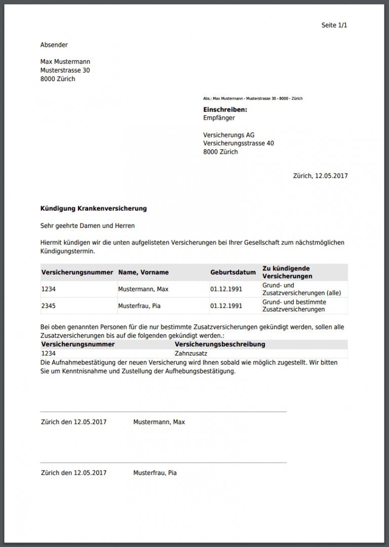 Kündigung der gesetzlichen Krankenversicherung