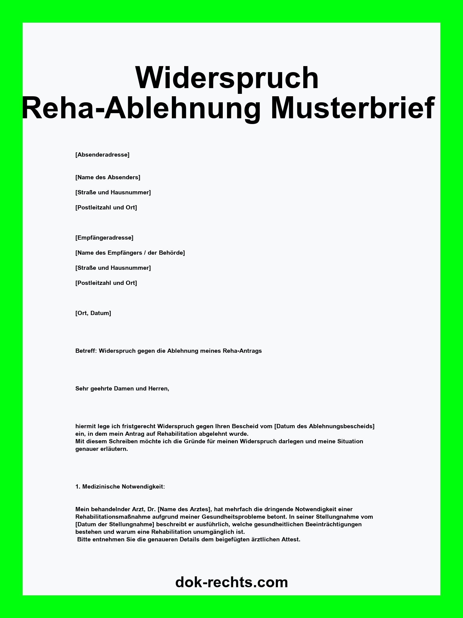 Mögliche Ablehnungsgründe und Widerspruch