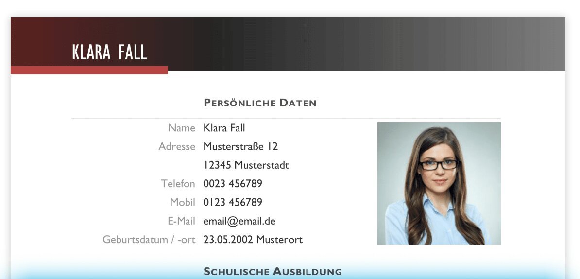 Persönliche Daten und Kontaktdaten