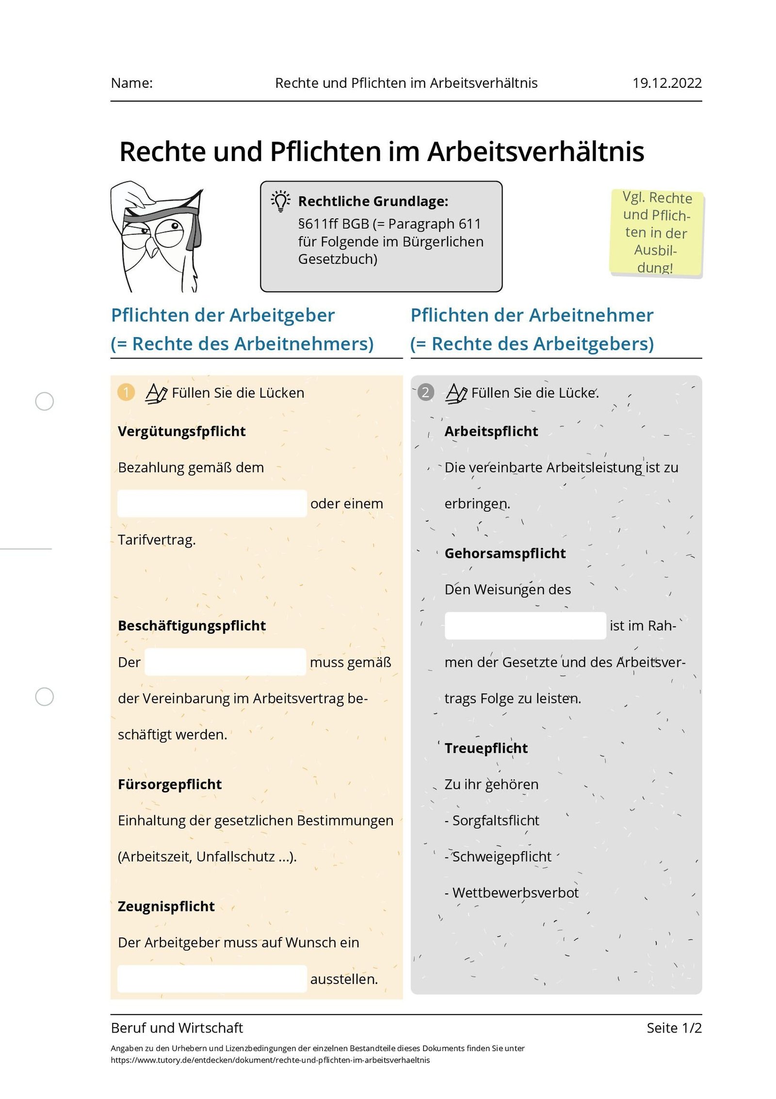 Rechte und Pflichten im Krankheitsfall