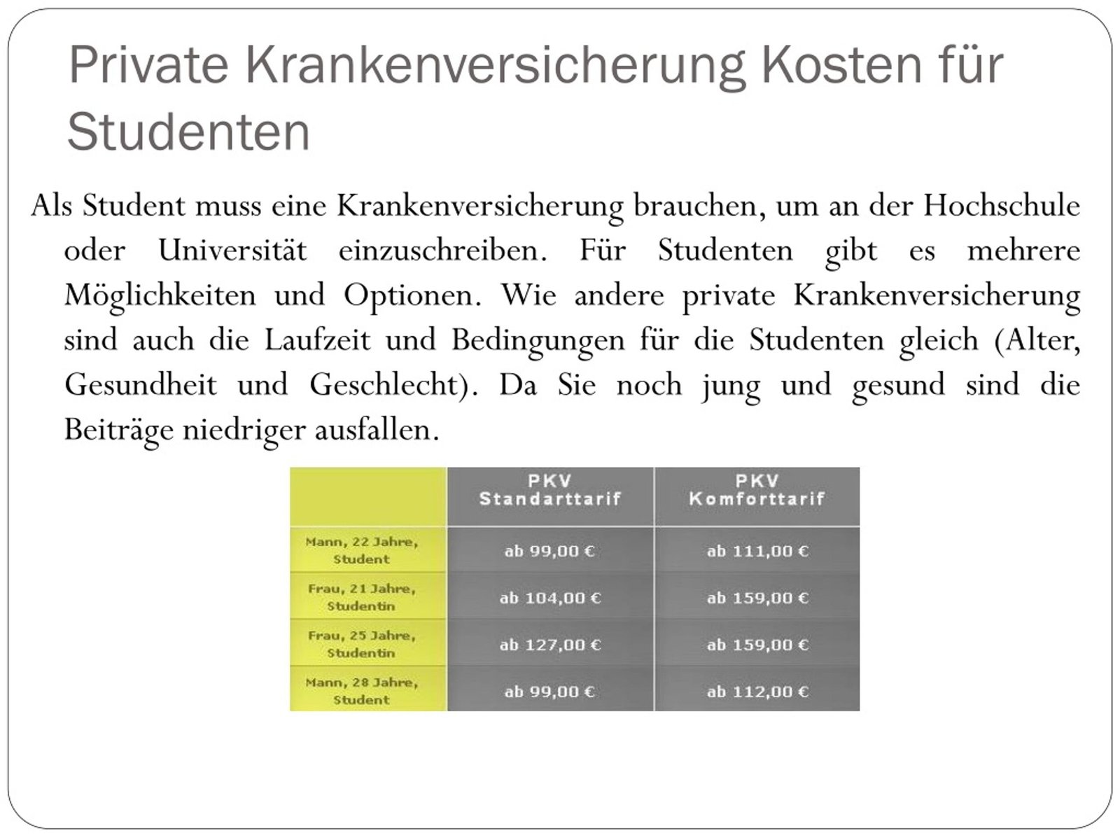 Vorteile der Privaten Krankenversicherung für Junge und Gesunde