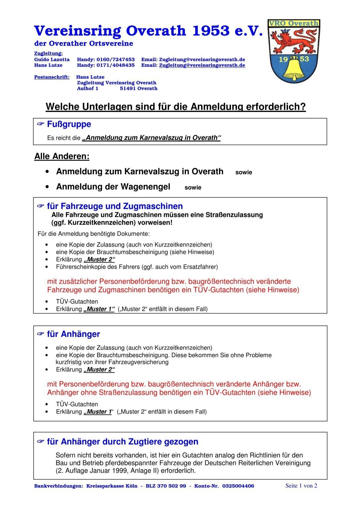 Welche Dokumente benötige ich für die Anmeldung?